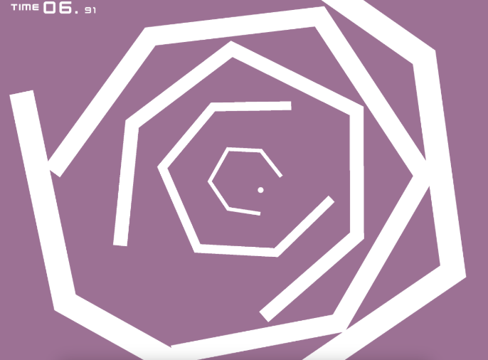 screenshot of Super Hexagon game play